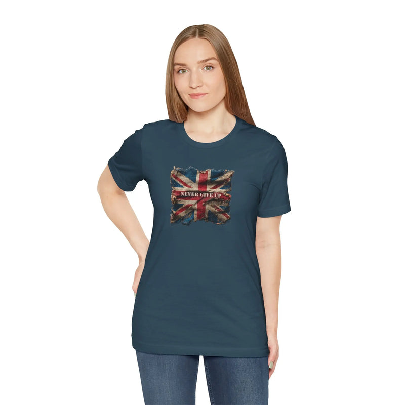 "Never Give Up" Inspirational Unisex T-Shirt – Motivational Quote Tee for Everyday Strength (UK) - Teezers