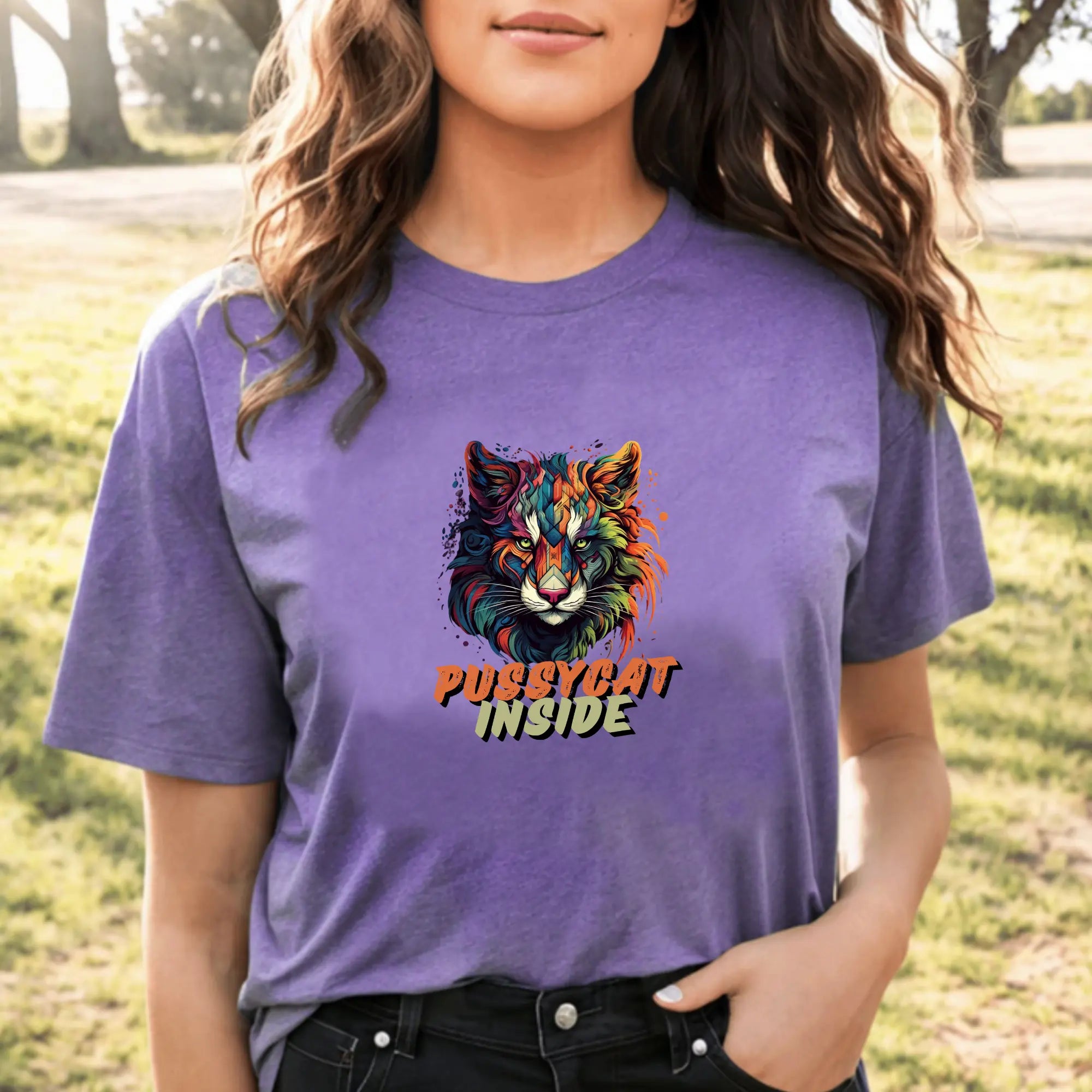 Pussycat Inside T-Shirt | Custom Cat Graphic Tee Unisex T-Shirt | Teezers Apparel Printify