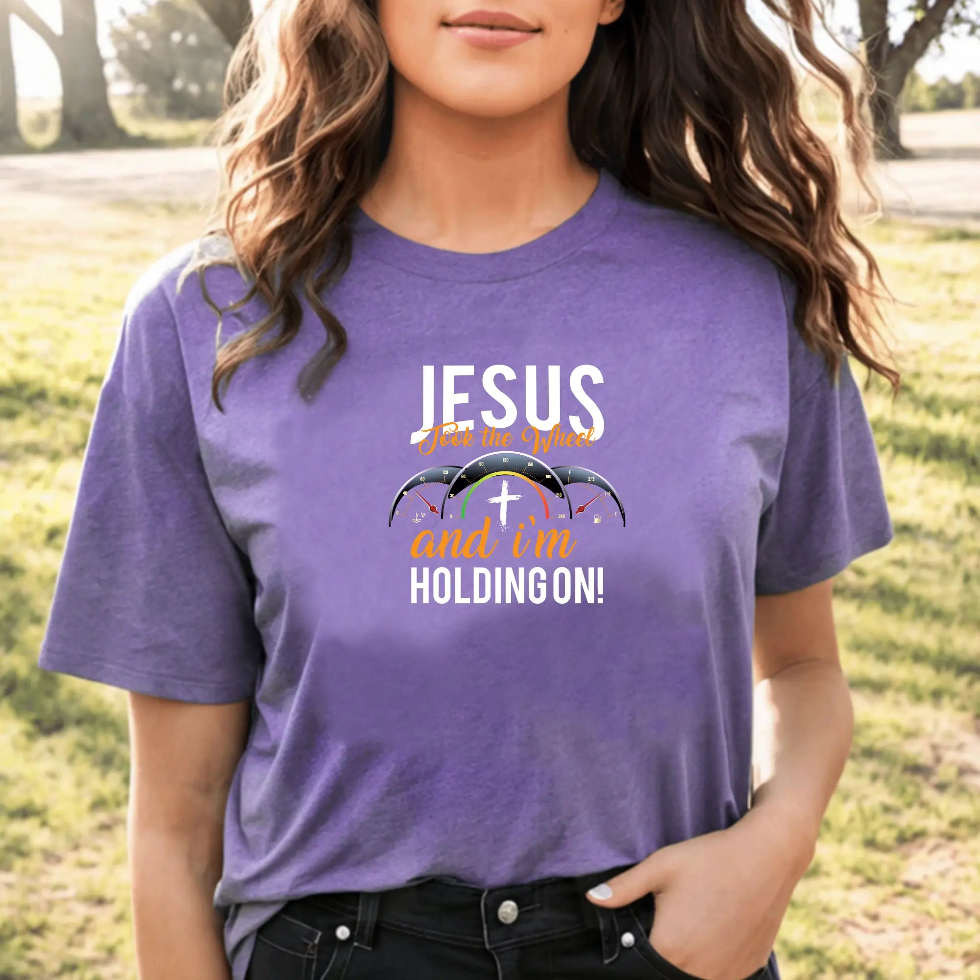 Jesus Takes the Wheel and I’m Holding On Unisex T-shirt - Teezers