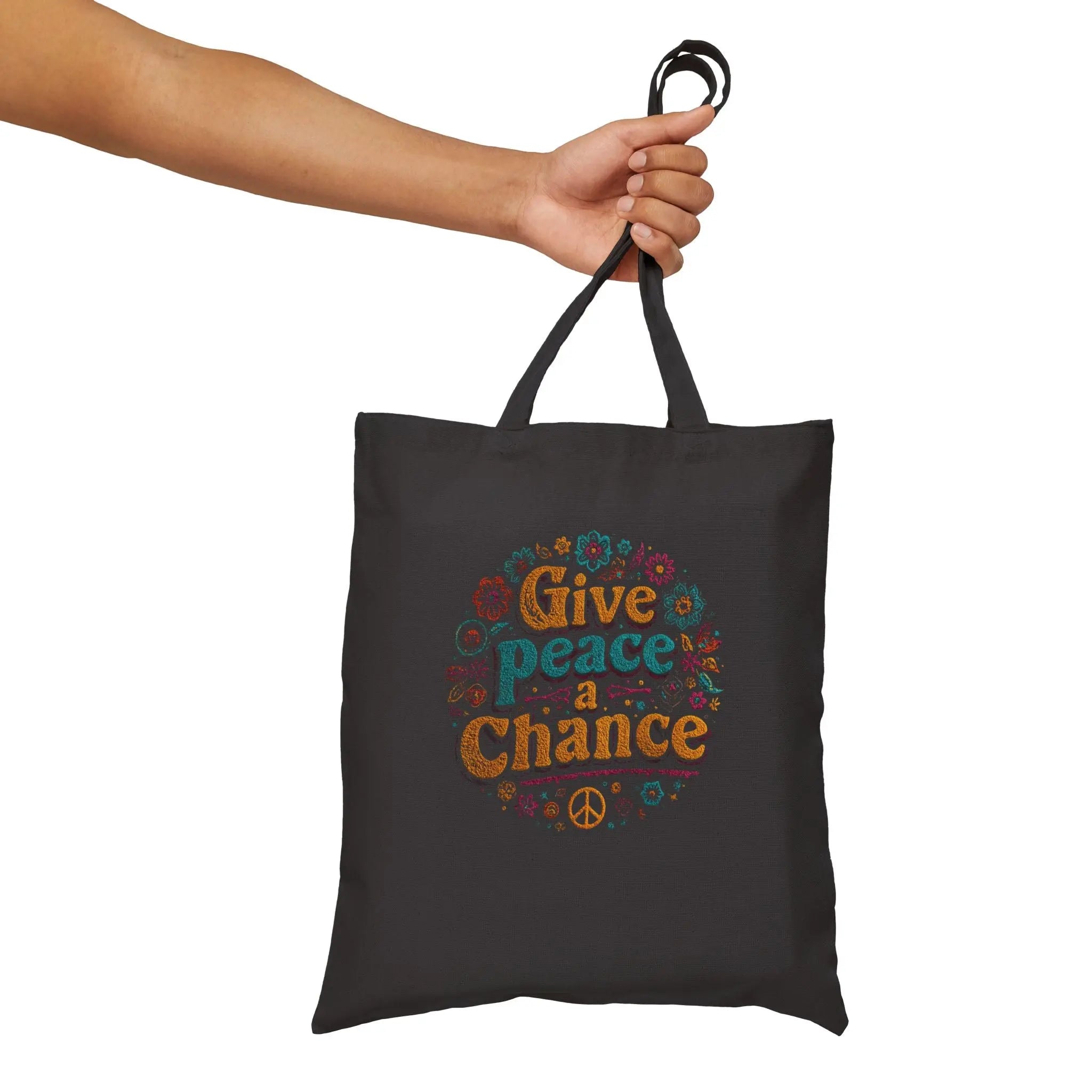 Give Peace A Chance | Custom Printed Anti-War Tote Bag | Teezers Apparel - Teezers