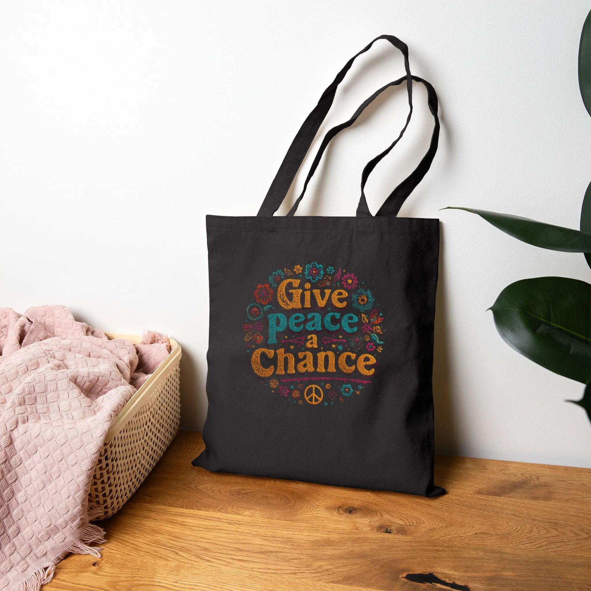 Give Peace A Chance | Custom Printed Anti-War Tote Bag | Teezers Apparel - Teezers