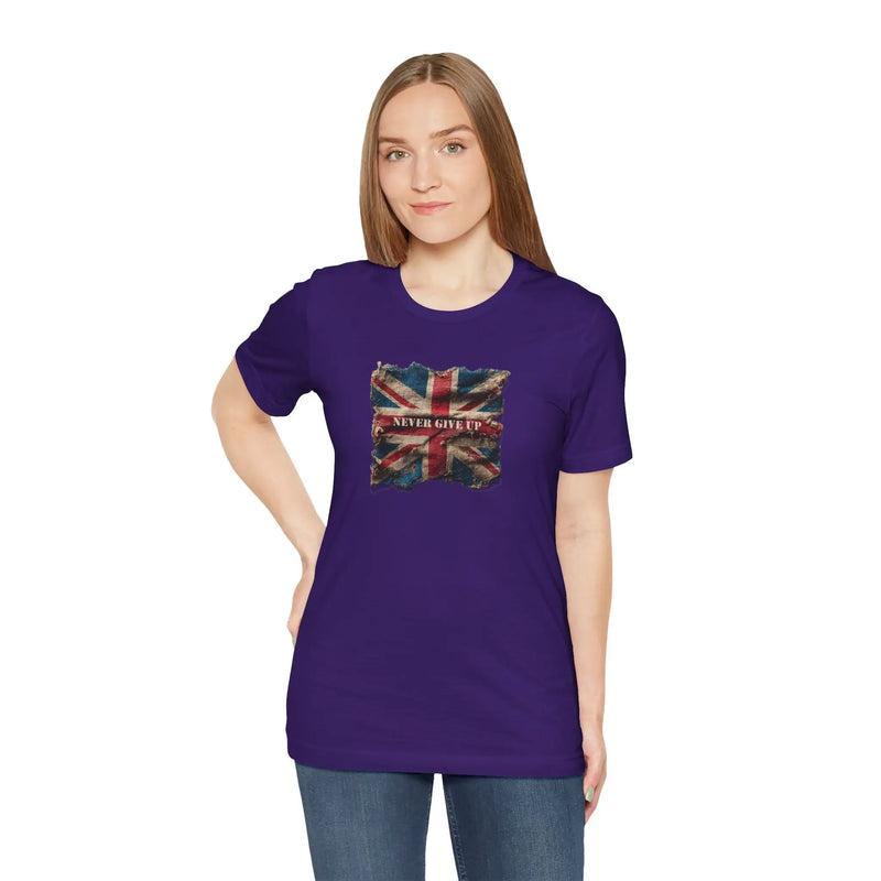 "Never Give Up" Inspirational Unisex T-Shirt – Motivational Quote Tee for Everyday Strength (UK) - Teezers