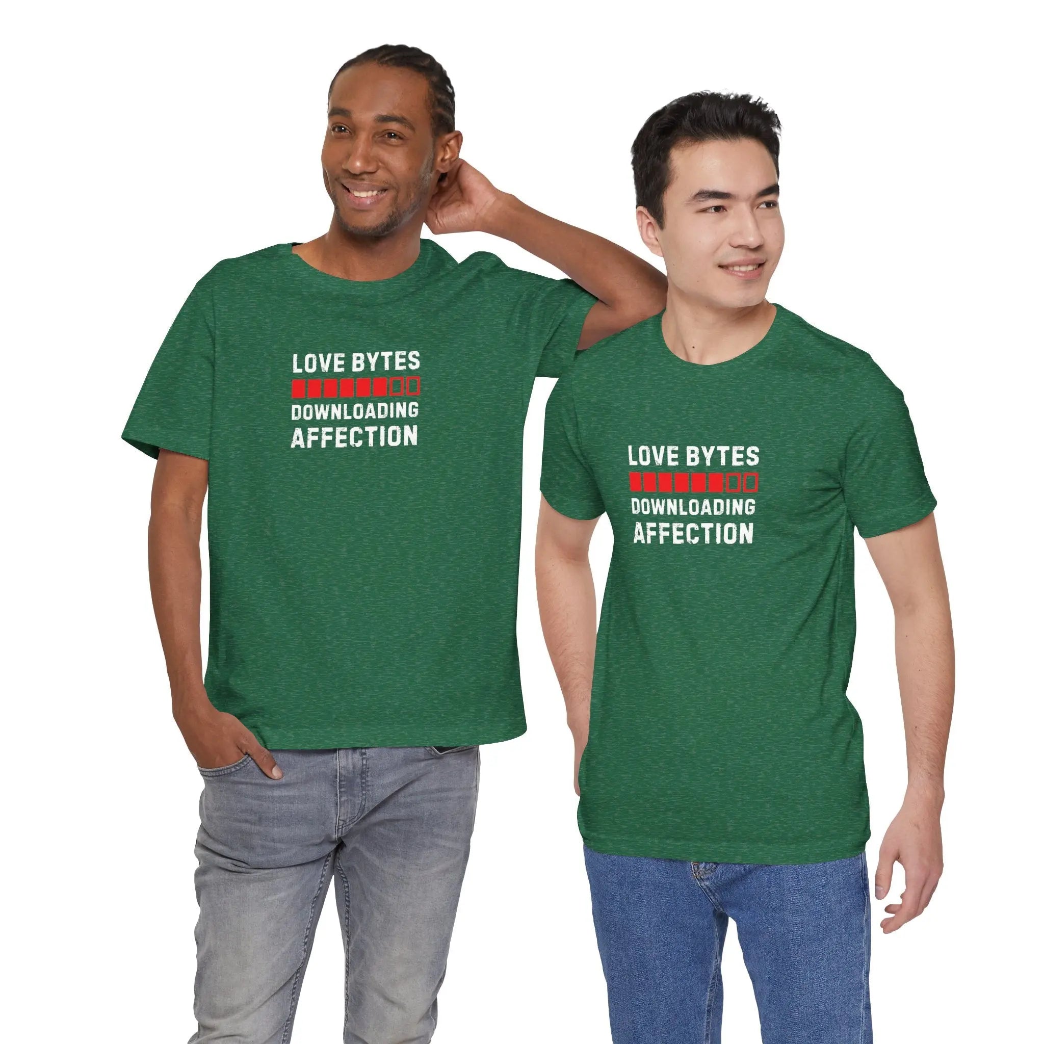 Love Bytes Downloading Affection Unisex T-Shirt - Teezers