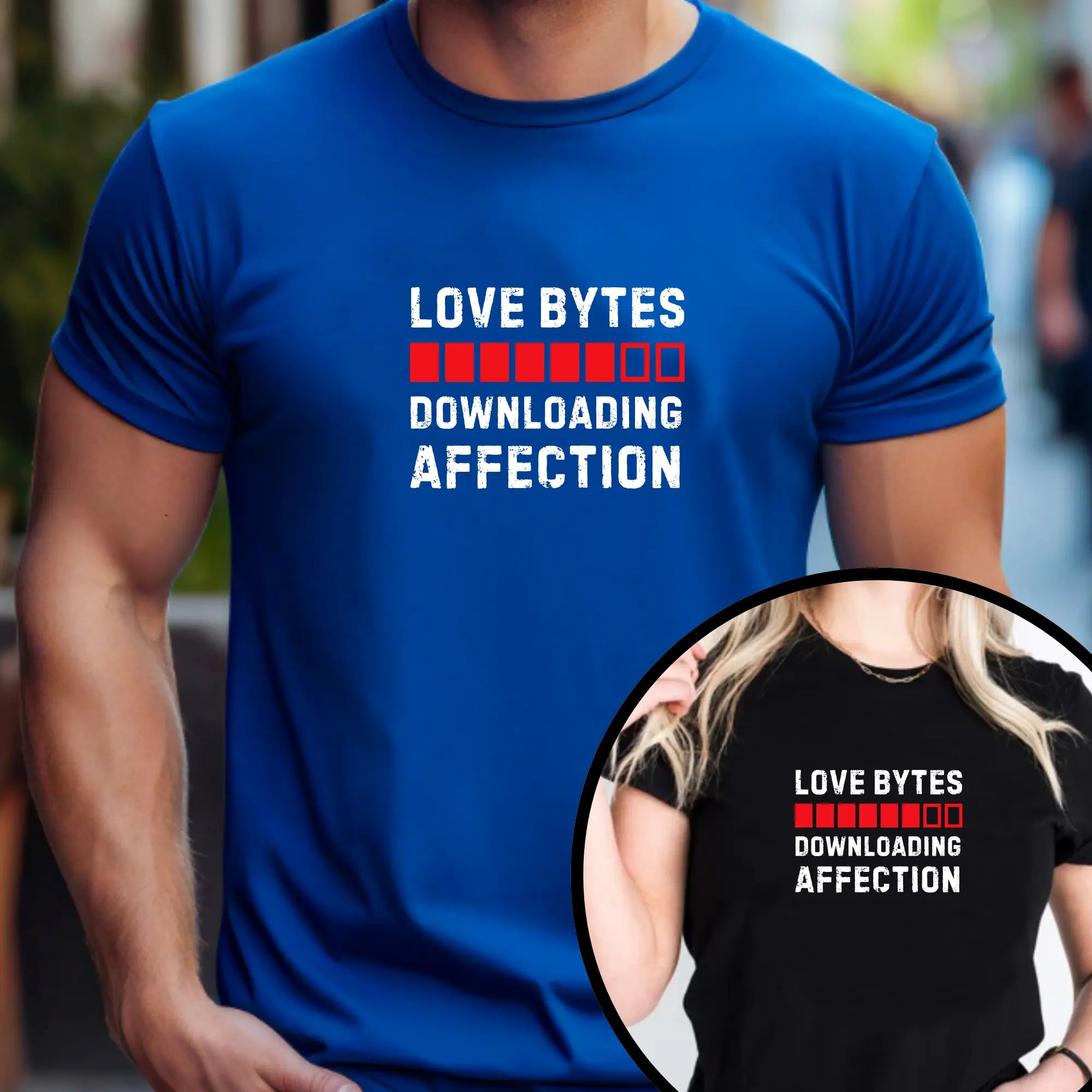 Love Bytes Downloading Affection Unisex T-Shirt - Teezers