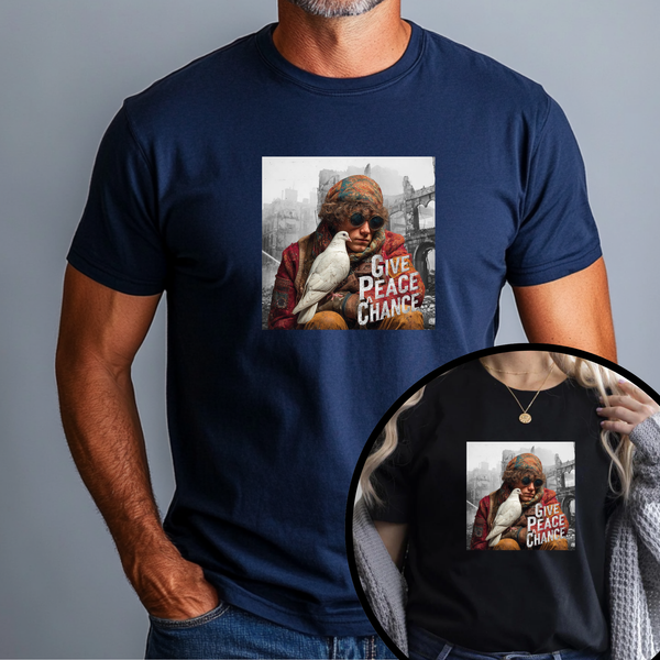 Boy and Dove Unisex T-Shirt | World Peace Symbol Anti-War T-shirt | Teezers Apparel
