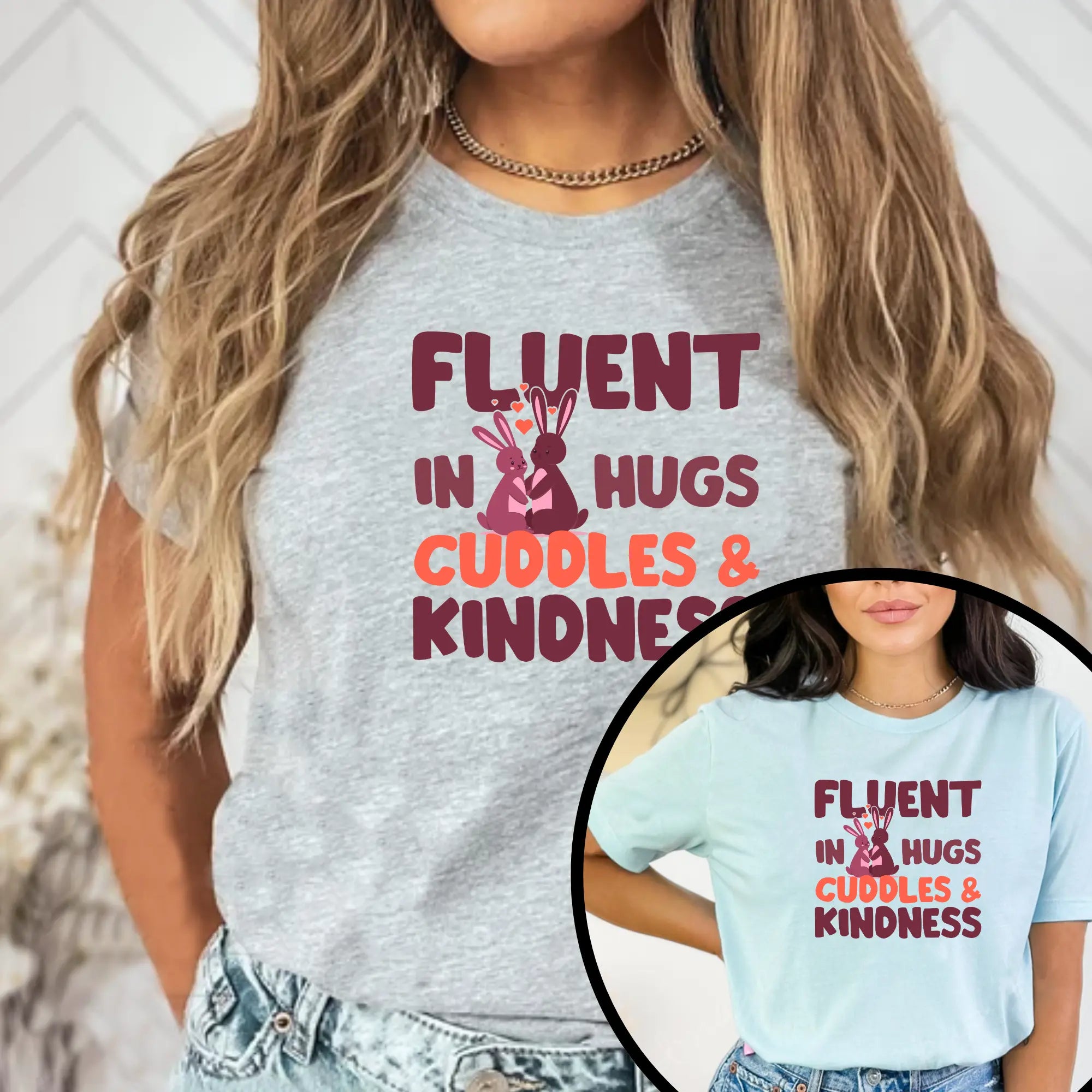 Fluent in Hugs, Cuddles & Kindness Unisex T-Shirt - Teezers
