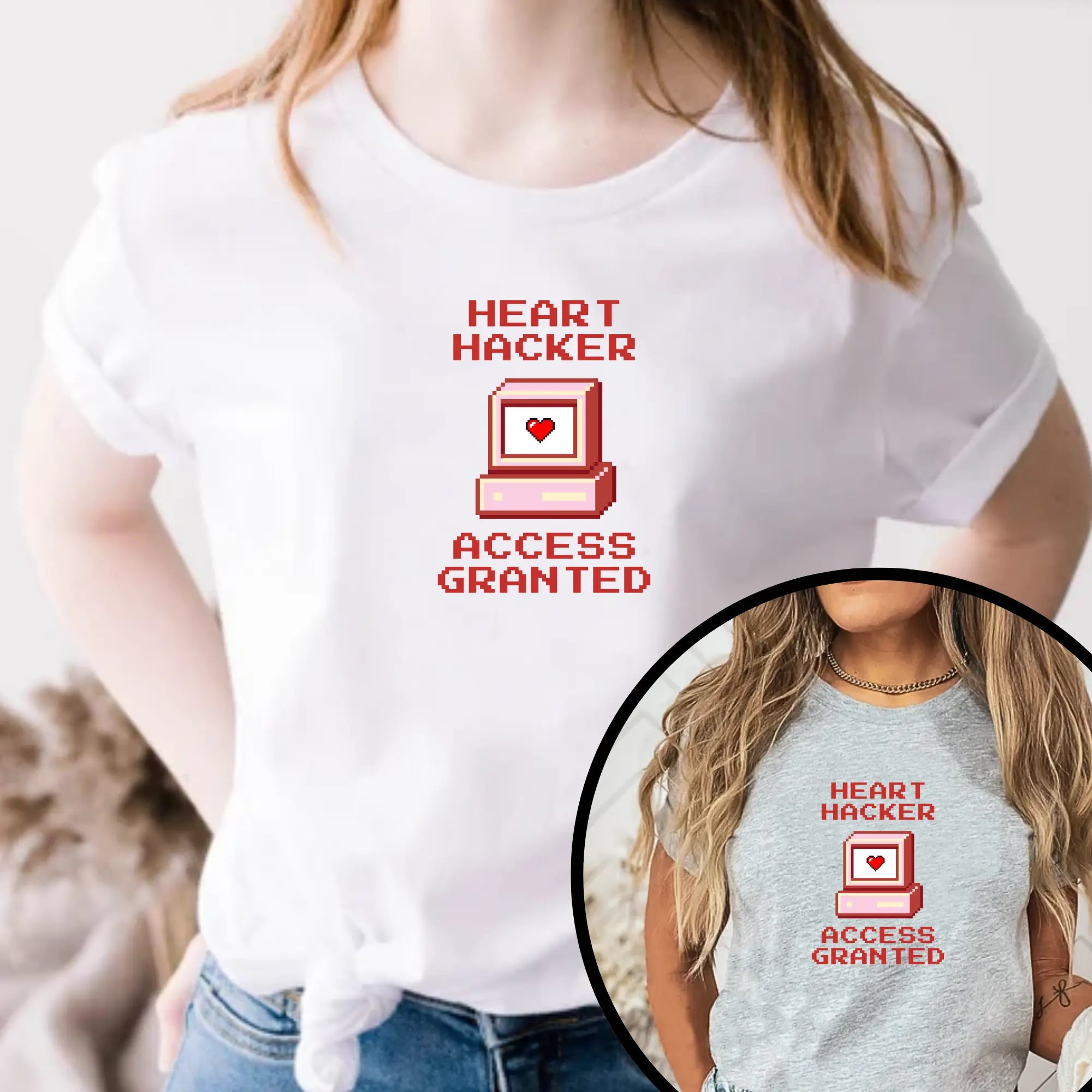 Heart Hacker Access Granted Unisex T-Shirt - Teezers